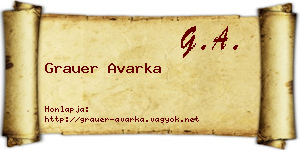 Grauer Avarka névjegykártya